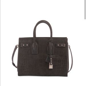 Saint Laurent Sac de Jour Crocodile Carryall Bag